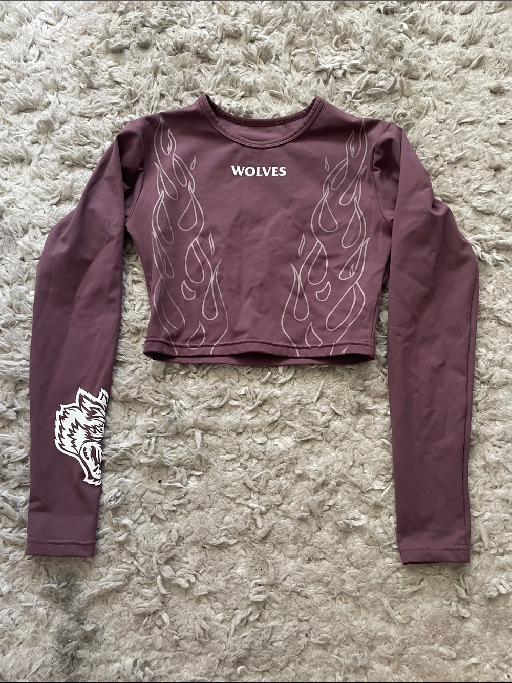 Darc Spott Maroon Cropped Athletic Top